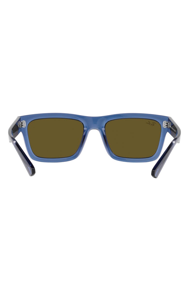 Ray-Ban Warren 57mm Rectangular Sunglasses, Alternate, color, Dark Brown/ Blue