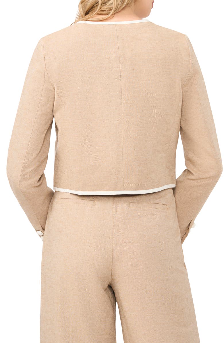 CeCe Contrast Trim Jacket, Alternate, color, Toffee