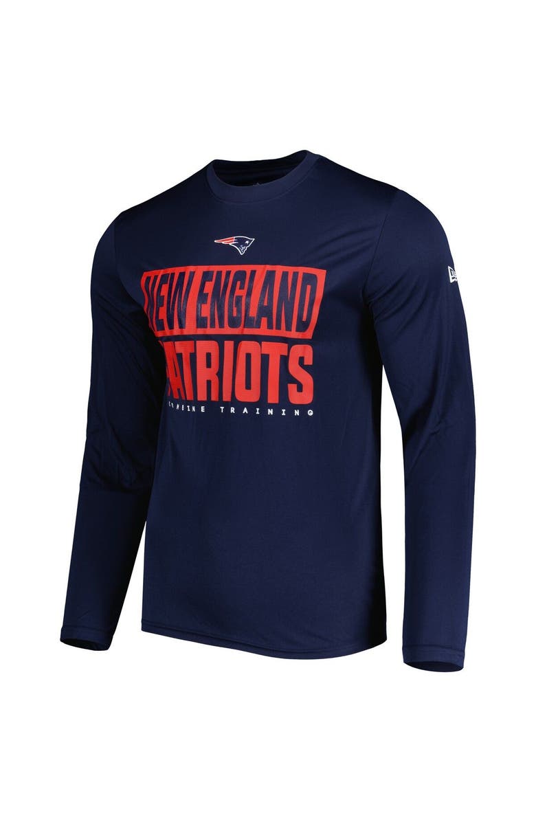 New Era Men's New Era Navy New England Patriots Combine Authentic Offsides Long Sleeve T-Shirt, Alternate, color, 