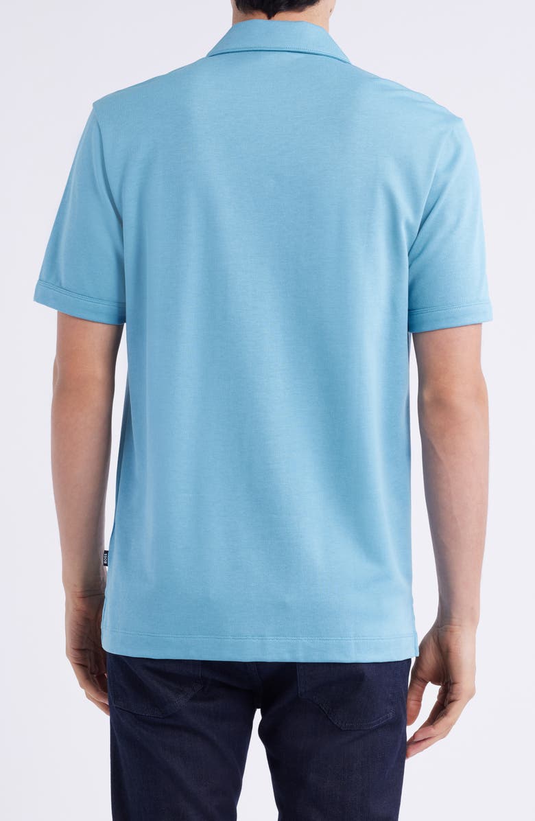 BOSS Paras Quarter Zip Polo, Alternate, color, Open Blue