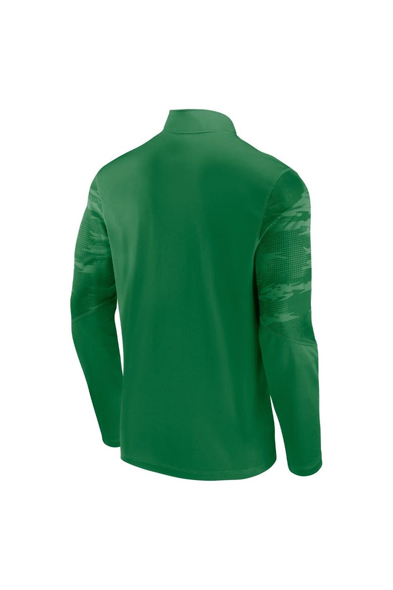Men's Fanatics Branded Green Oregon Ducks Ringer Quarter-Zip Top, Alternate, color, Green