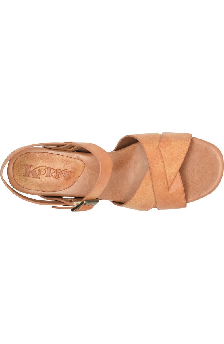 KORKS Leda Ankle Strap Platform Sandal, Alternate, color, Light Brown