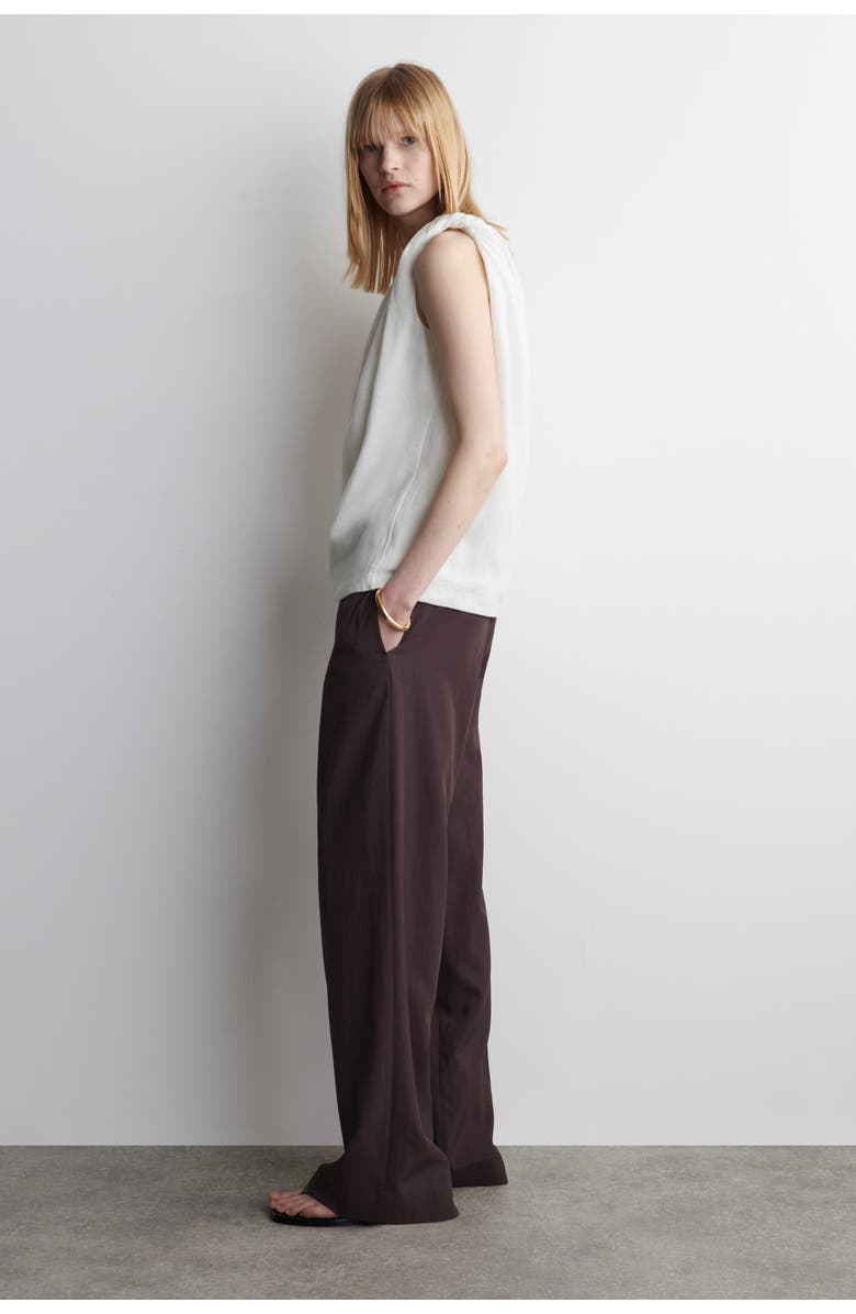 COS Twisted-Detail Linen Top, Alternate, color, White