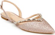 Jewel Badgley Mischka Camden Pointed Toe Slingback Flat