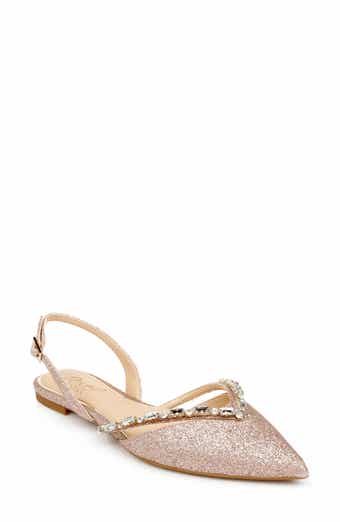 Jewel Badgley Mischka Camden Pointed Toe Slingback Flat