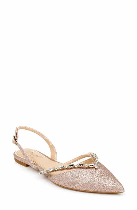 Jewel Badgley Mischka Camden Pointed Toe Slingback Flat