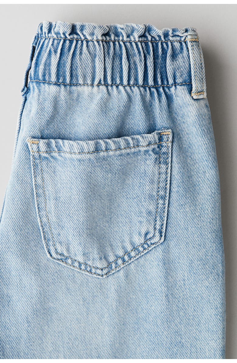 H&M Daisy wide leg paper-bag jeans, Alternate, color, Light Denim Blue