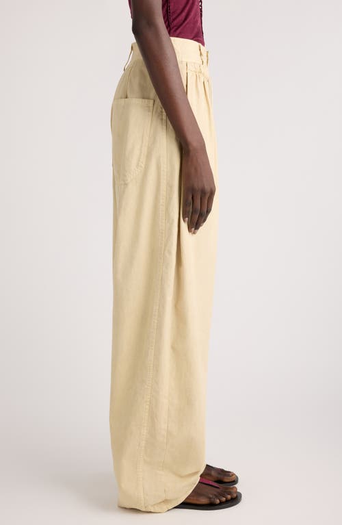 Shop Isabel Marant Inaya Gathered Wide Leg Pants In Ecru
