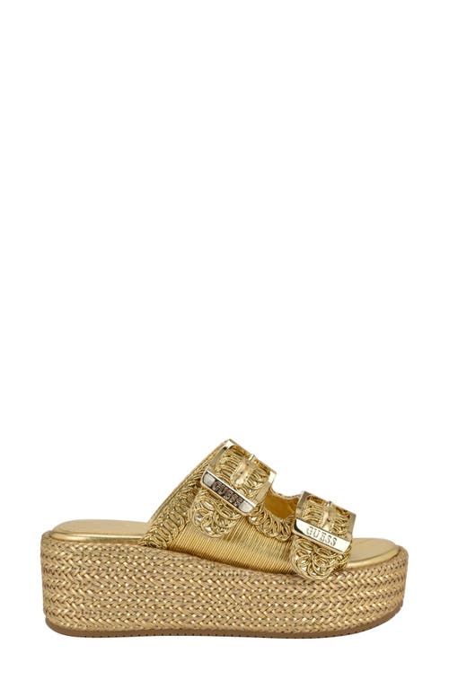 Guess Binks 2 Platform Sandal In Gold