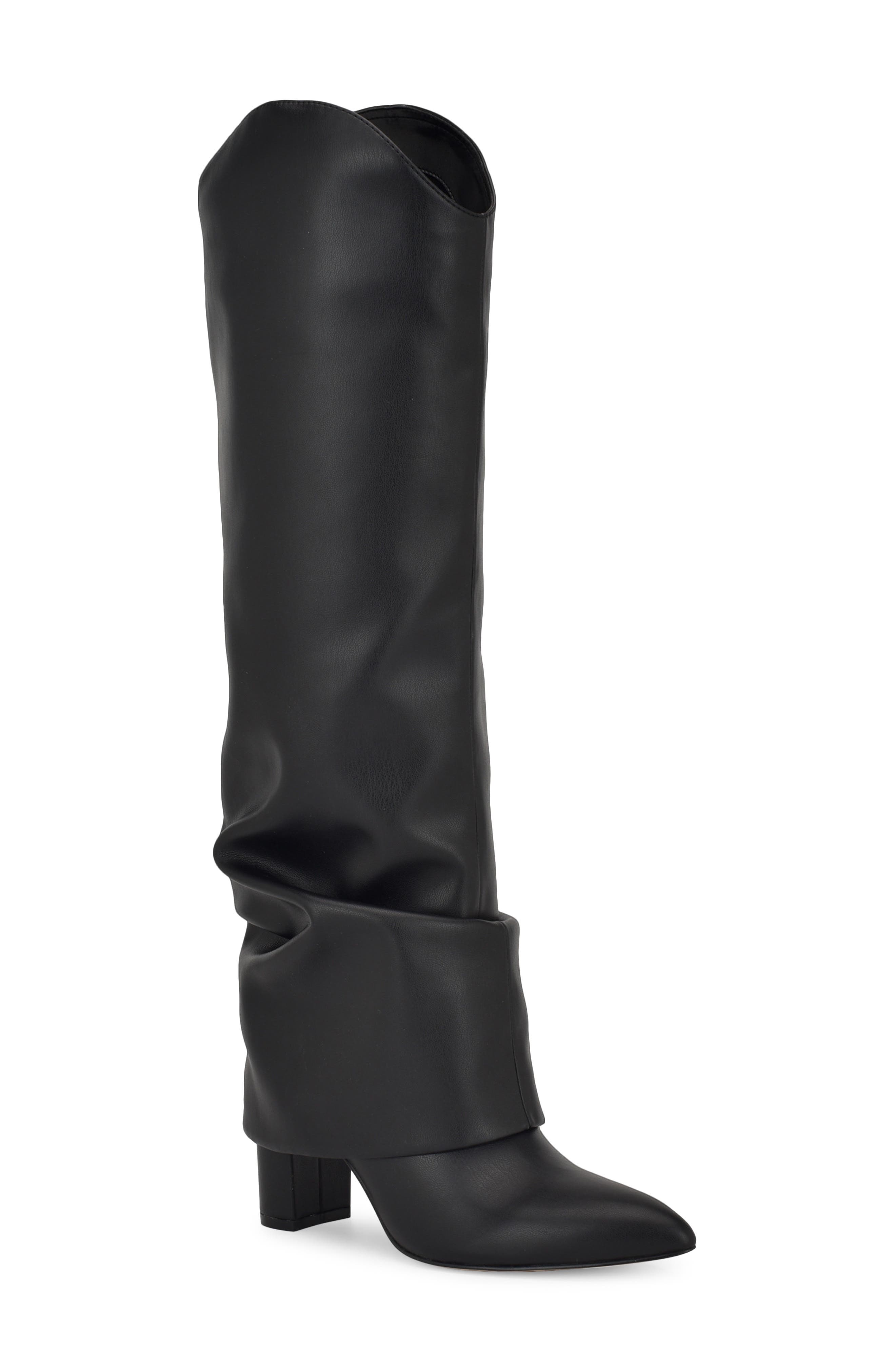 Nine West Lindey Foldover Shaft Pointed Toe Knee High Boot, Main, color, 