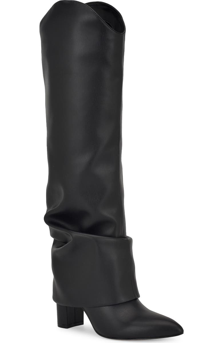 Nine West Lindey Foldover Shaft Pointed Toe Knee High Boot, Main, color,