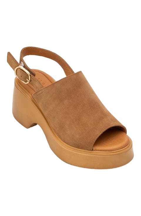 Power Leather Platform Wedge Sandal