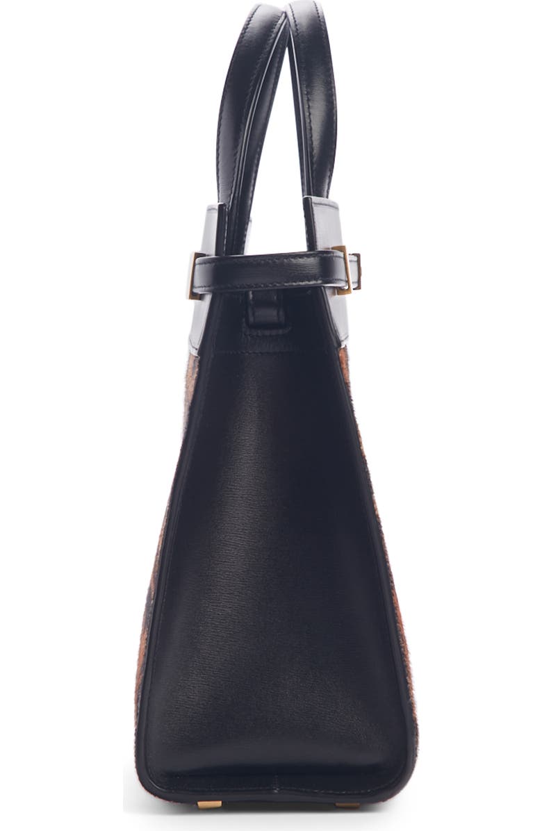 Saint Laurent Small Manhattan Genuine Calf Hair & Leather Satchel, Alternate, color,