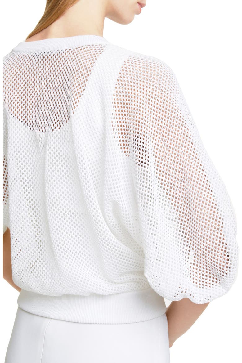 Victorian Sleeve Knit Mesh Top, Alternate, color, OPTICAL WHITE