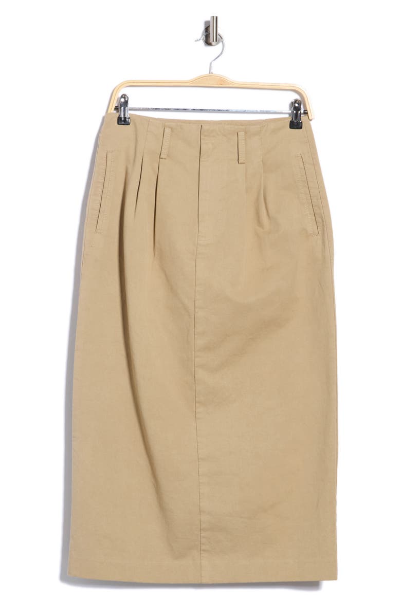 The Pleated Column Midi Skirt, Main, color, DESERT FATIGUE