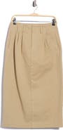 THE GREAT. The Pleated Column Midi Skirt