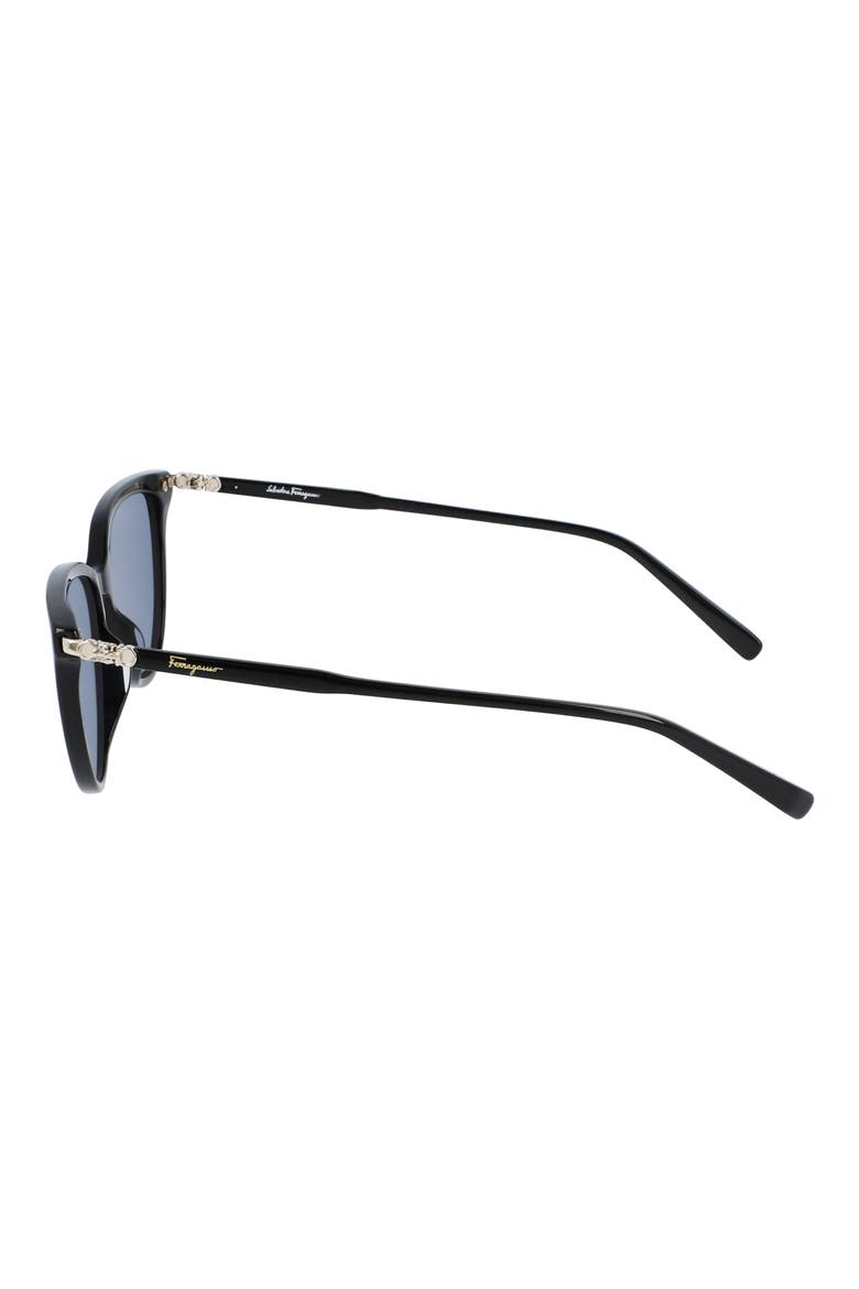 Timeless 55mm Cat Eye Sunglasses, Alternate, color, BLACK