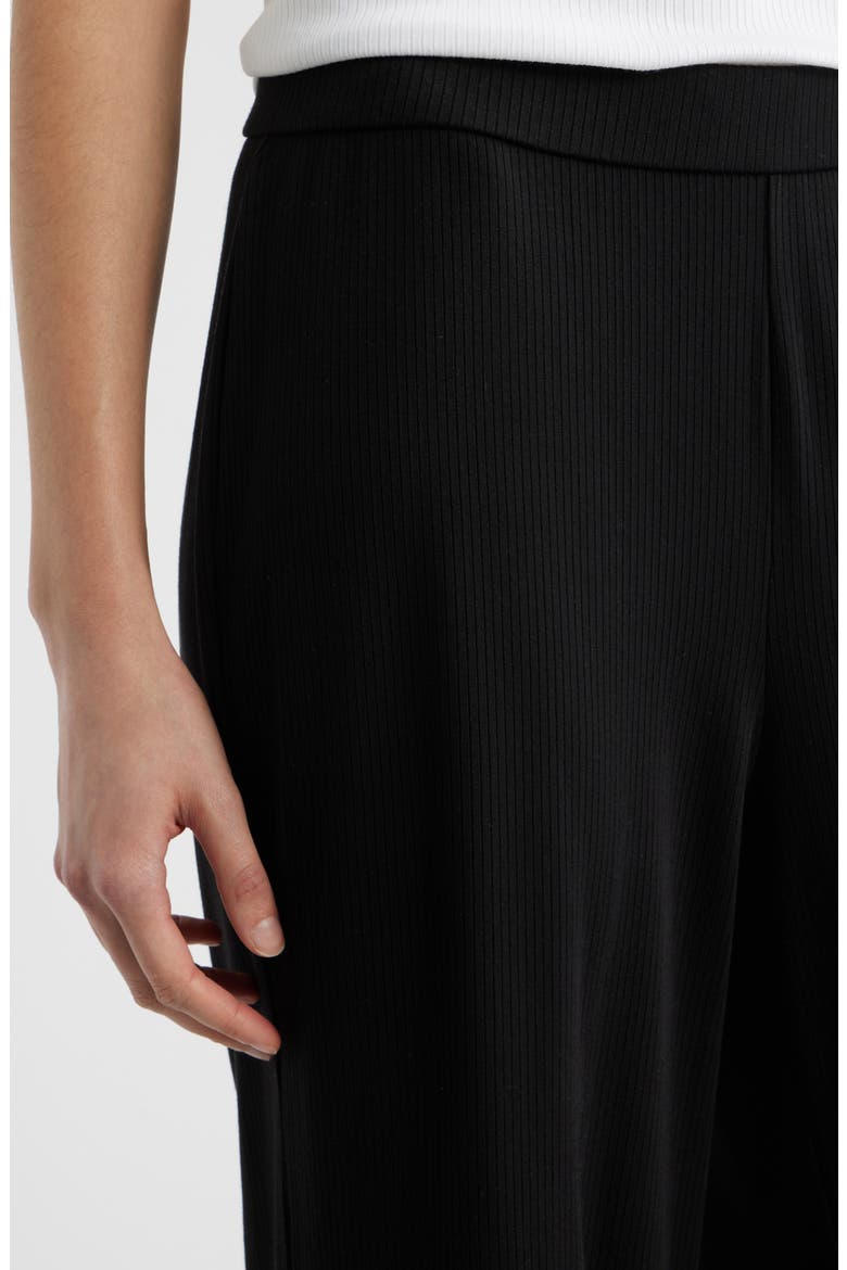 Rib Wide Leg Pants, Alternate, color, BLACK