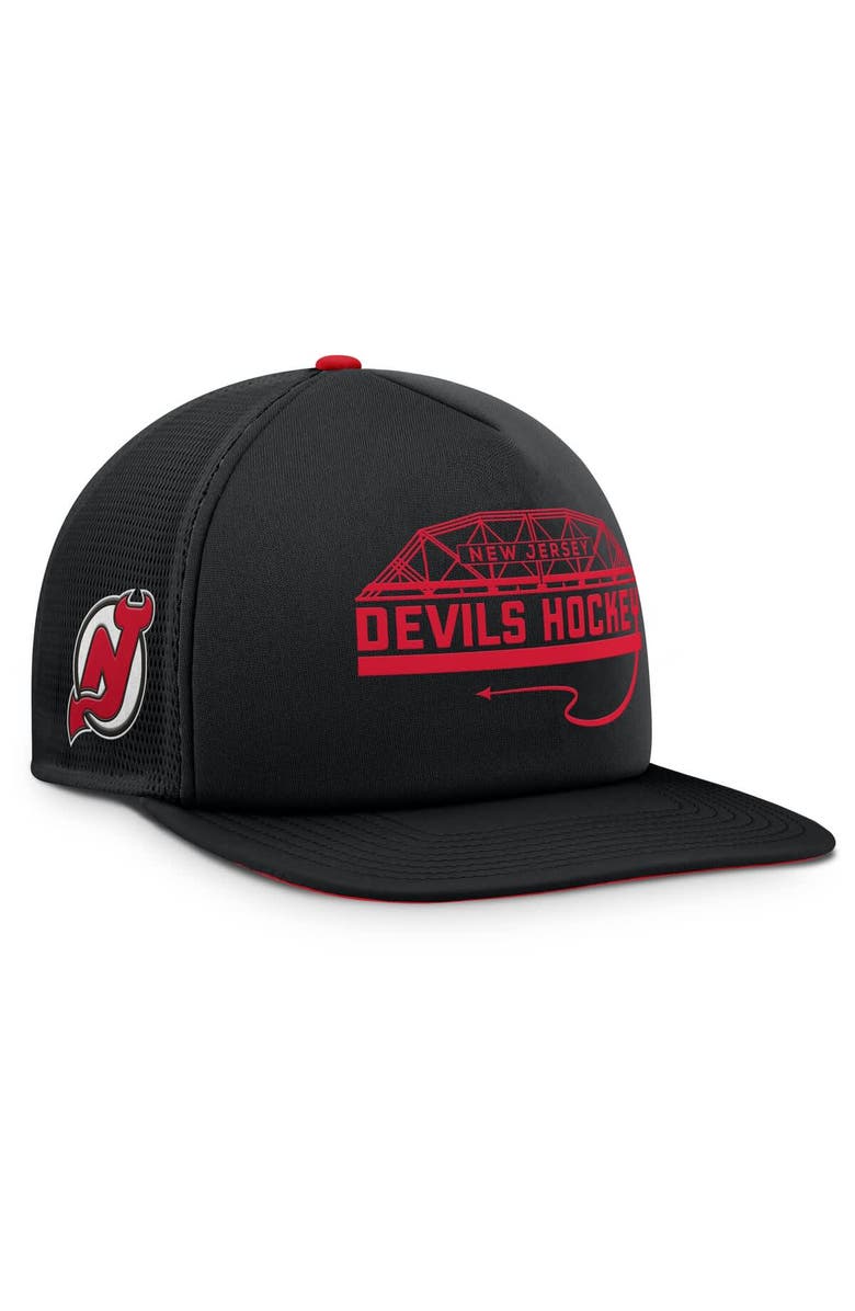 FANATICS Men's Fanatics Black/Red New Jersey Devils Authentic Pro Hometown Rink Foam Trucker Snapback Hat, Alternate, color, Black