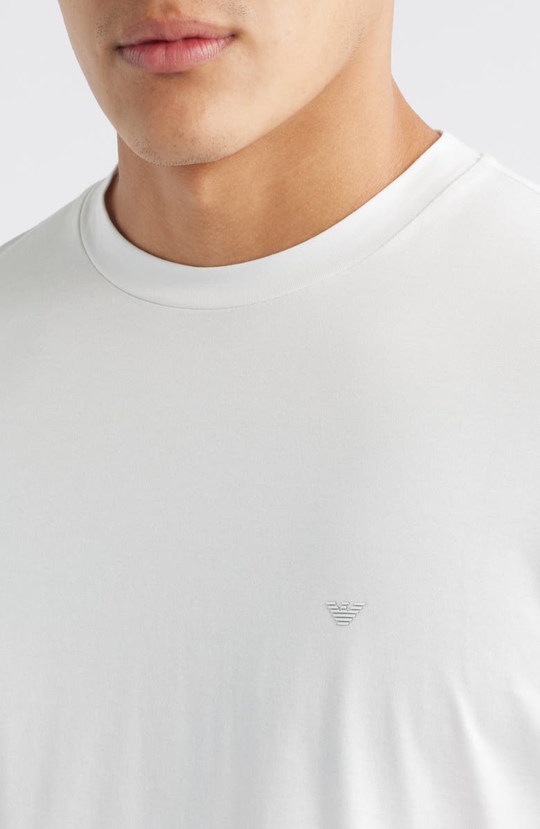 Emporio Armani Logo Embroidered Crewneck T-Shirt, Alternate, color, Solid White
