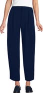 Lands' End Crepe High Rise Pleated Barrel Leg Ankle Pants
