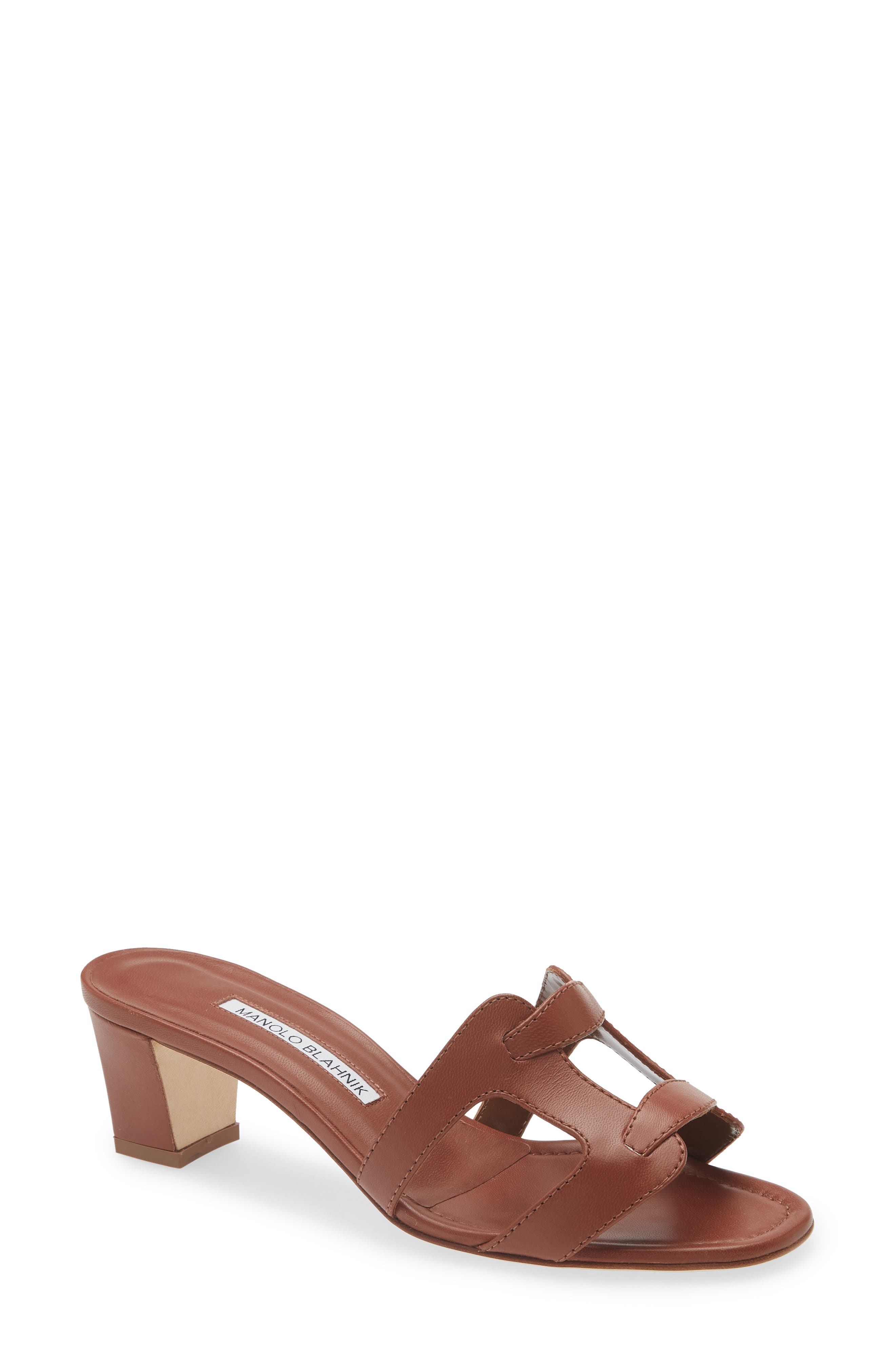 Manolo Blahnik Grellanu Sandal, Main, color, Brown