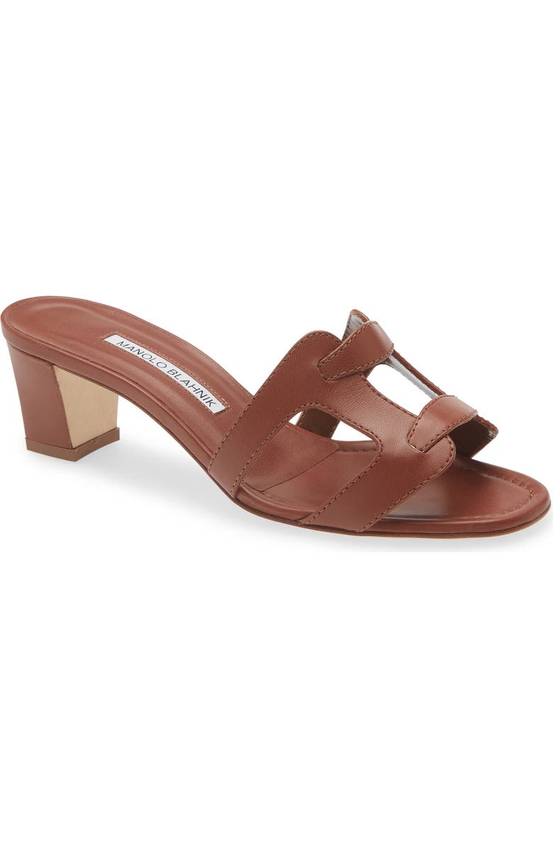 Manolo Blahnik Grellanu Sandal, Main, color, Brown