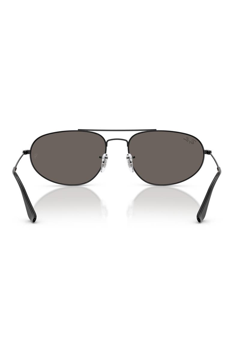 62mm Oversize Irregular Sunglasses, Alternate, color, BLACK / DARK GREY