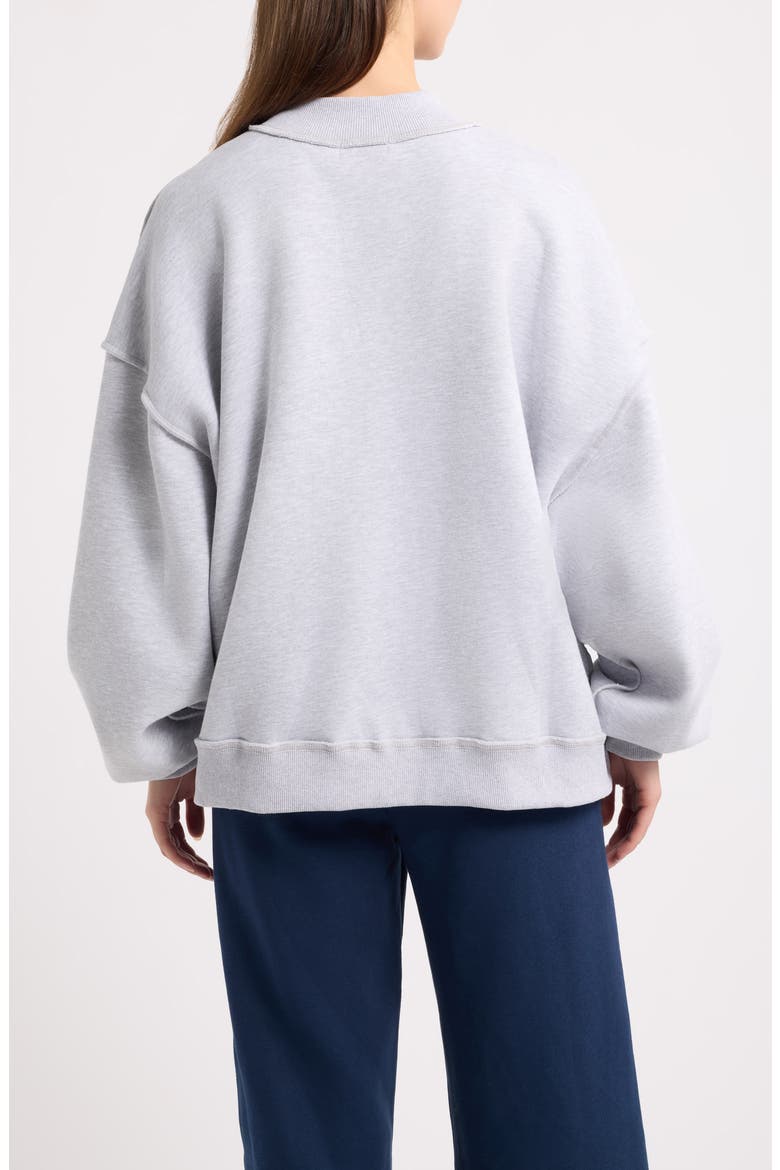 Reversible Plush Fleece Sweatshirt, Alternate, color, HEATHER GRAY