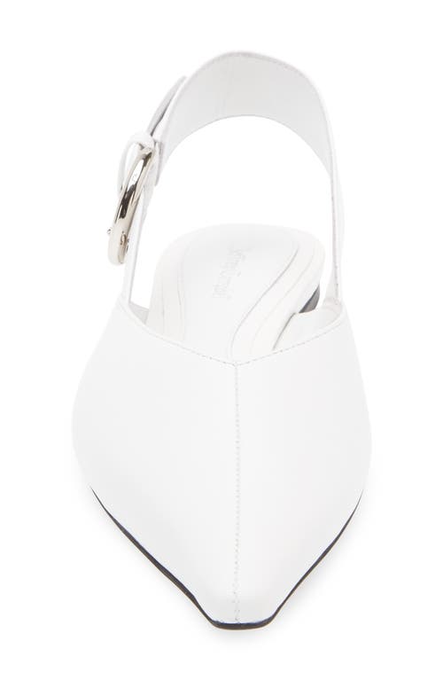 Jeffrey Campbell Scone Slingback Pointed Toe Flat In White