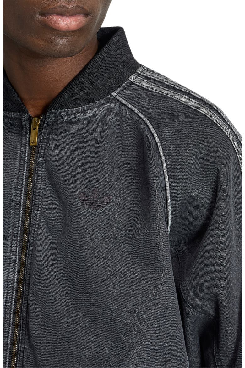 Adicolor Denim Track Jacket, Alternate, color, TRUE BLACK DENIM