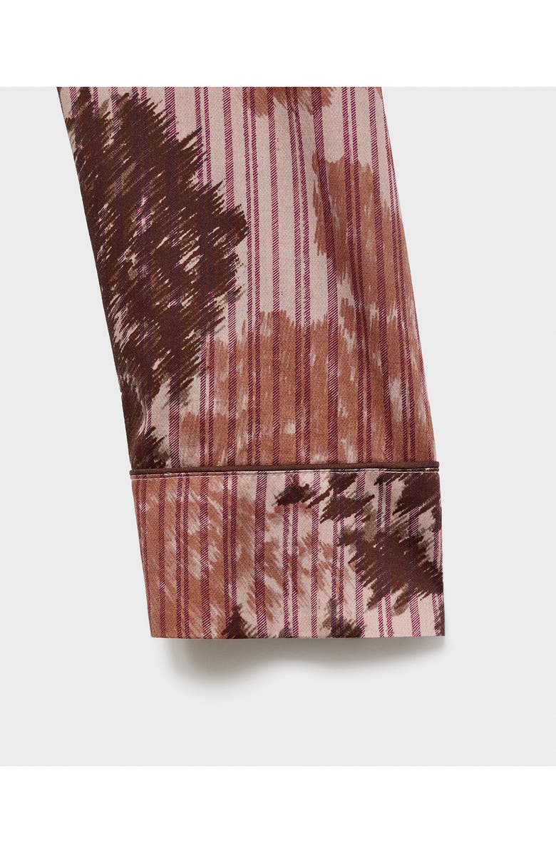 MANGO Blurred Print Cotton Pajama Top, Alternate, color, Brown
