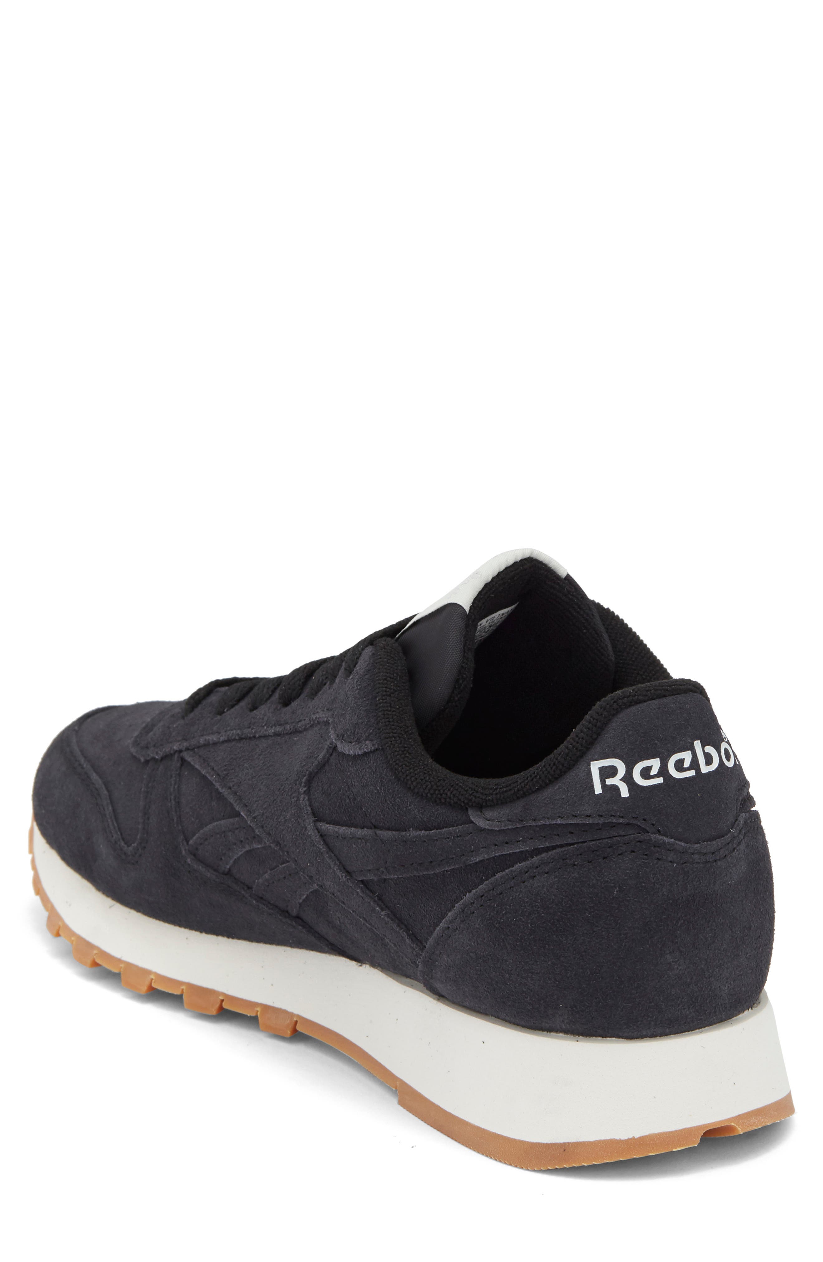 Classic Leather Sneaker, Alternate, color, BLACK/CHALK/GUM