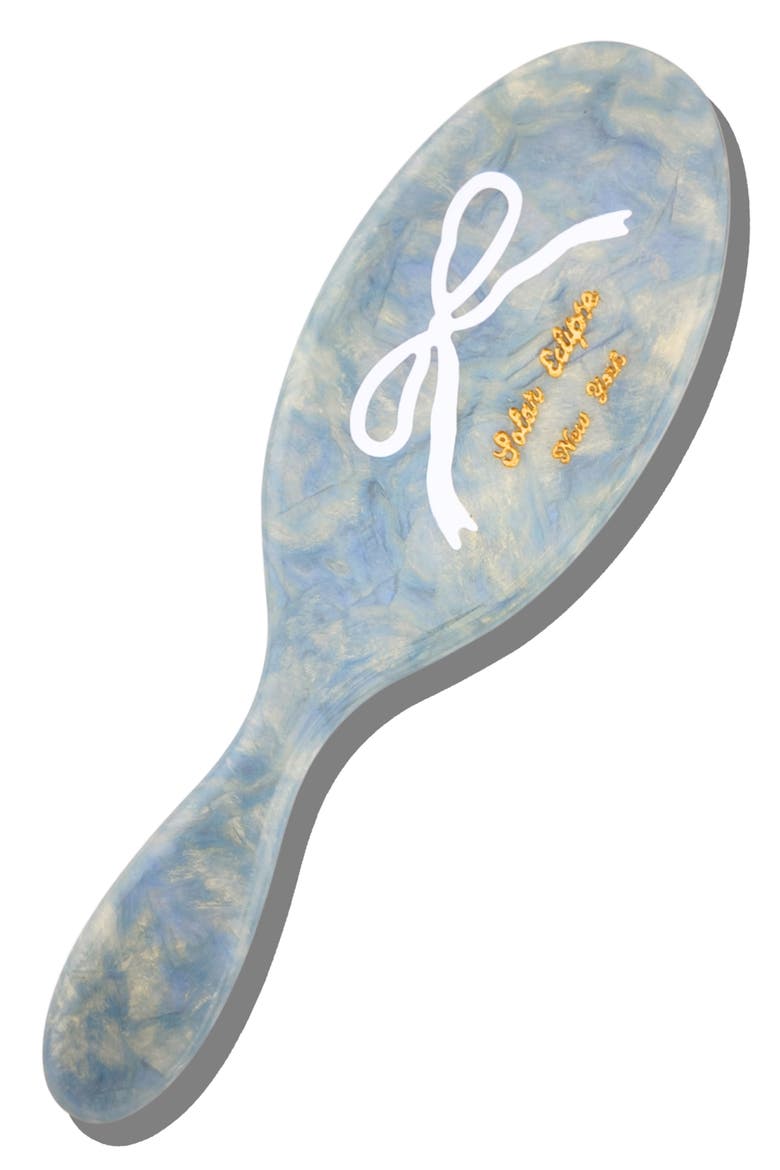 Hand Painted Vintage Ballet Bow Hair Brush, Alternate, color, BLUE