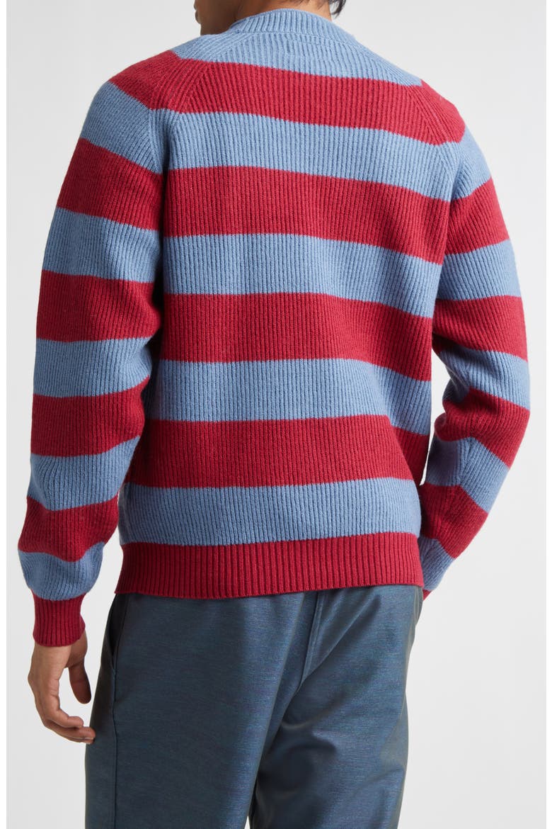 Stripe Roll Neck Rib Sweater, Alternate, color, SAX