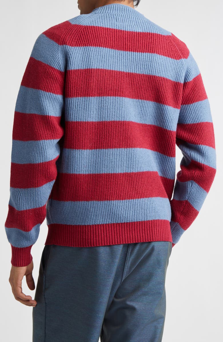 BEAMS Stripe Roll Neck Rib Sweater, Alternate, color, Sax