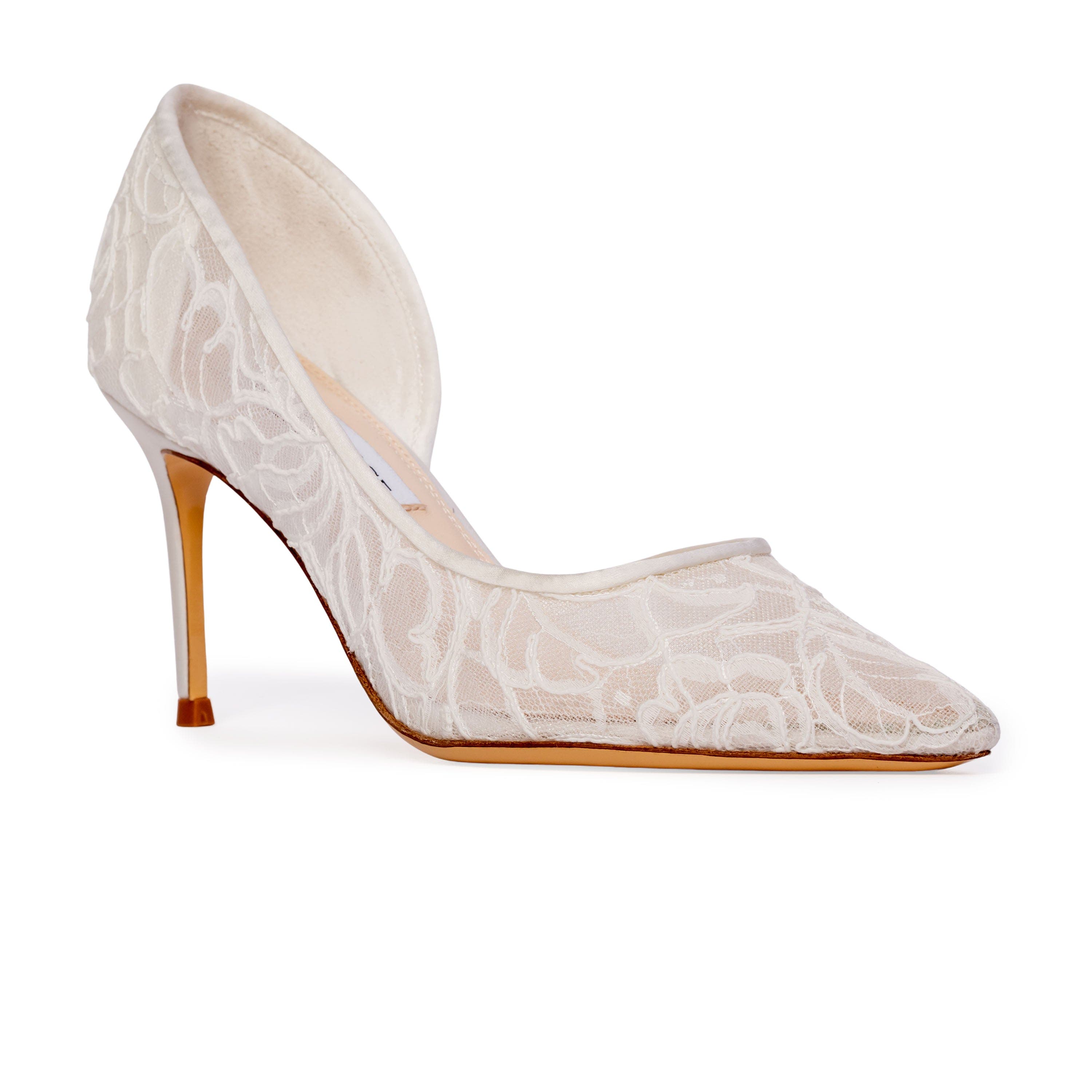 Chantily Pump, Alternate, color, White Lace