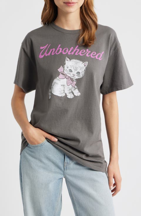 Unbothered Kitten Graphic T-Shirt