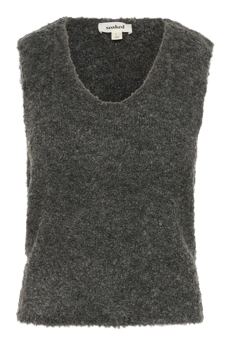 Slvenessa V-Neck Fluffy Knit Waistcoat, Alternate, color, Grey Melange