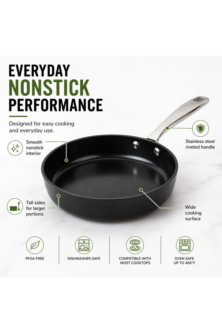 Maestro 2-Piece Ceramic Nonstick Frying Pan Set, Alternate, color, Black