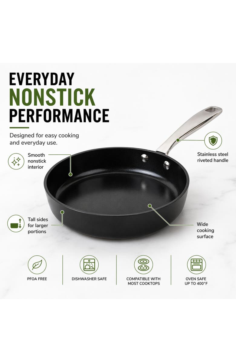 Alva Maestro Ceramic Nonstick Frying Pan, Alternate, color, Black 11 Inch