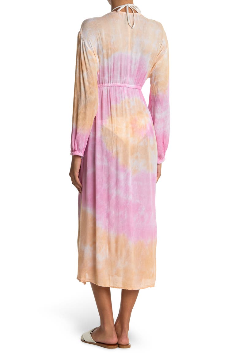 Open Front Tie Dye Cover Up, Alternate, color, PINK