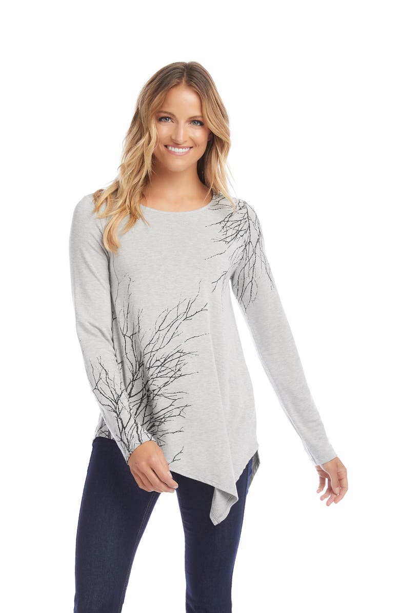 Karen Kane Branch Asymmetrical Hem Top, Alternate, color,