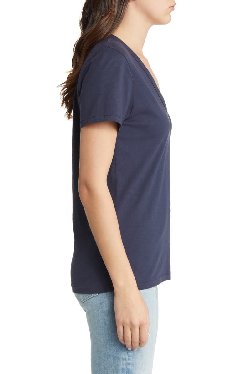rag & bone The Vee Slub Cotton T-Shirt, Alternate, color, Salute