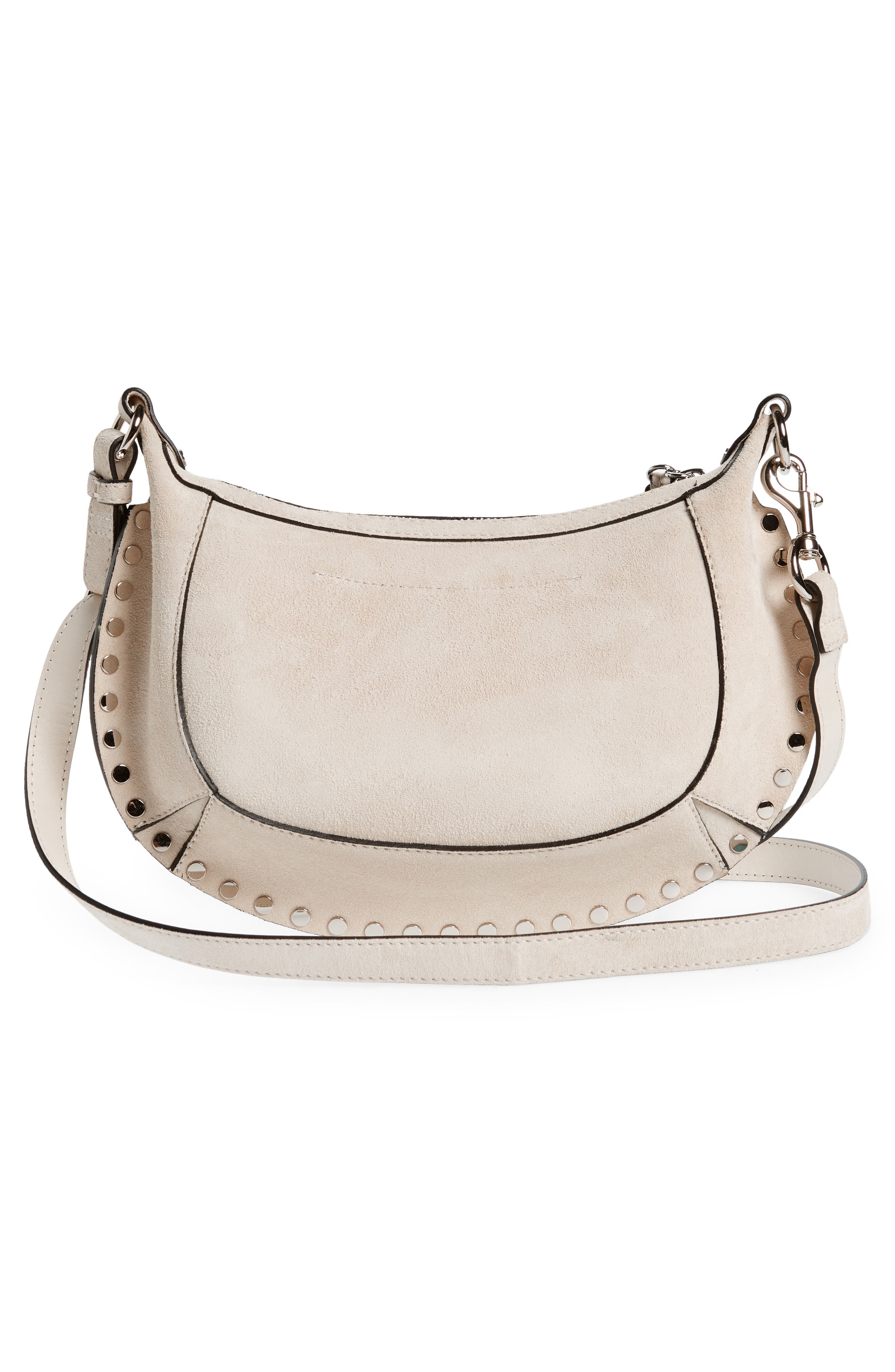Isabel Marant Oskan Moon Suede Crossbody Bag, Alternate, color, 