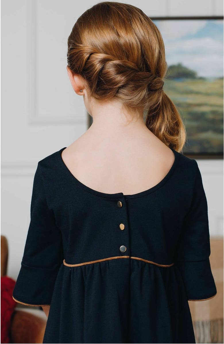 Hope & Henry Girls' Ruffle Sleeve Ponte Dress, Kids, Alternate, color, 