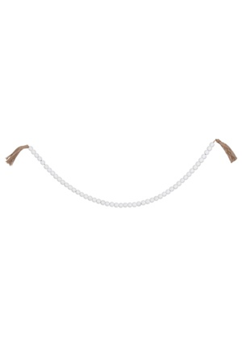 Beaded Wood Garland, Main, color, White