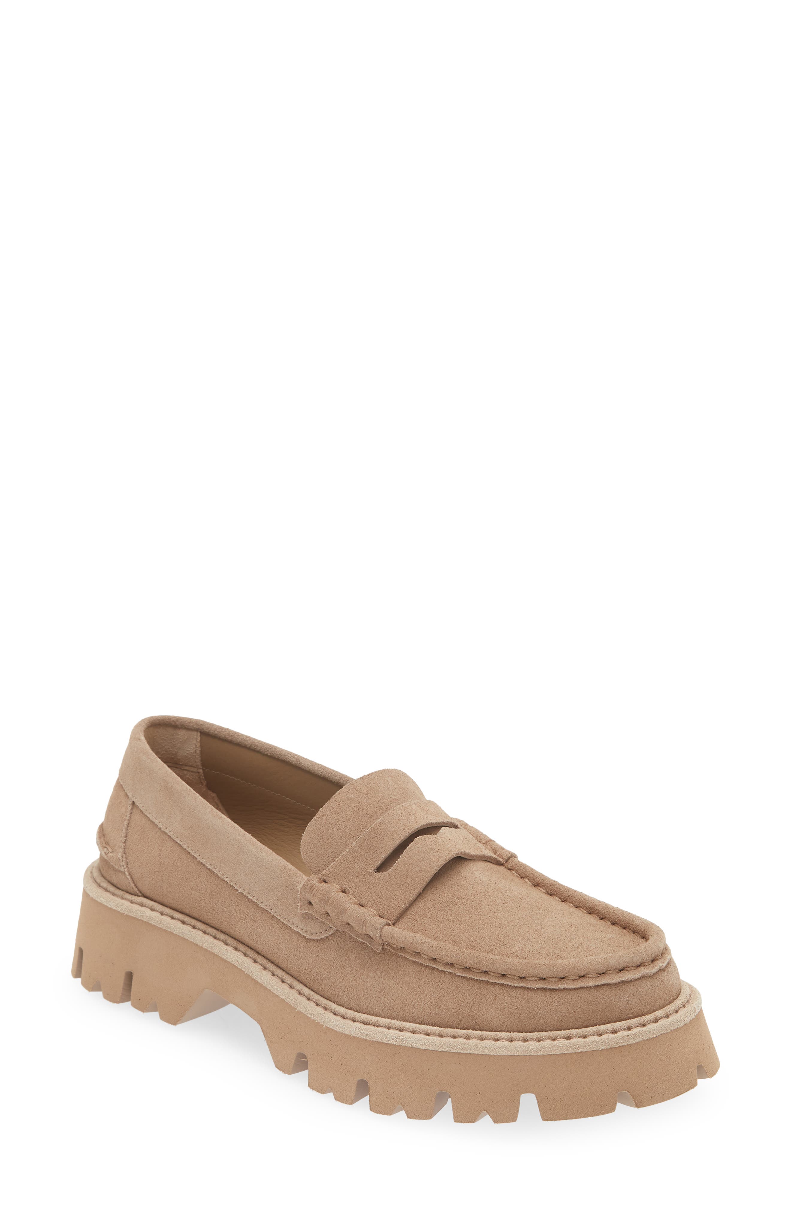 Sebas Lug Penny Loafer, Main, color, DESERT CASTORO