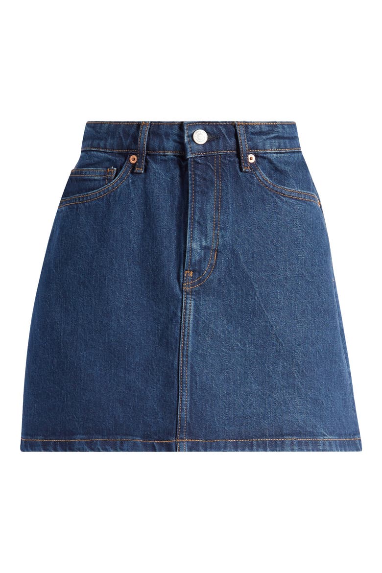 Lydia High Waist Denim Miniskirt, Alternate, color, HURON