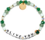 Little Words Project Olive You Beaded Stretch Bracelet